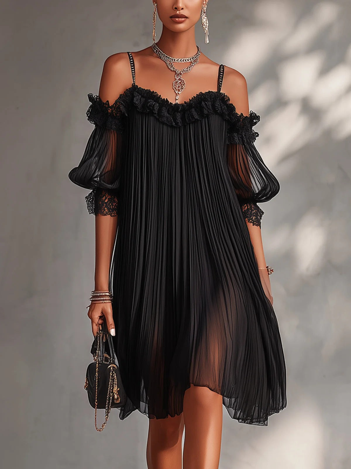 Medina - Vestido de Muselina con Encaje