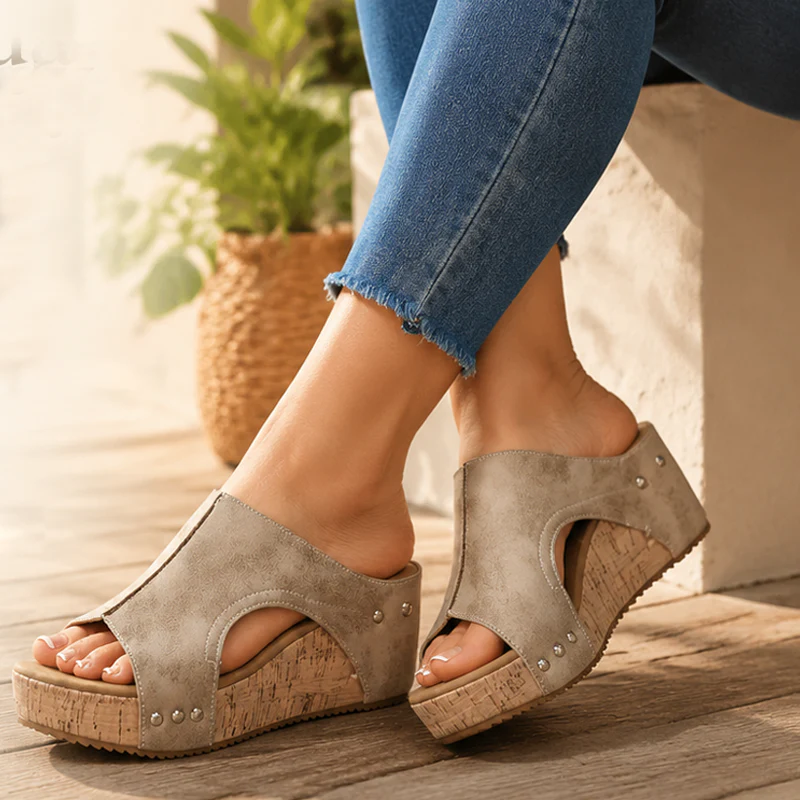 Sandalias de cuña confort
