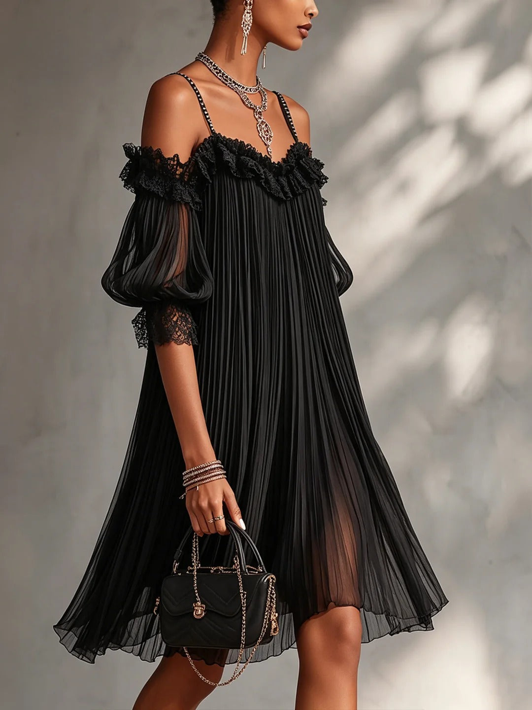 Medina - Vestido de Muselina con Encaje
